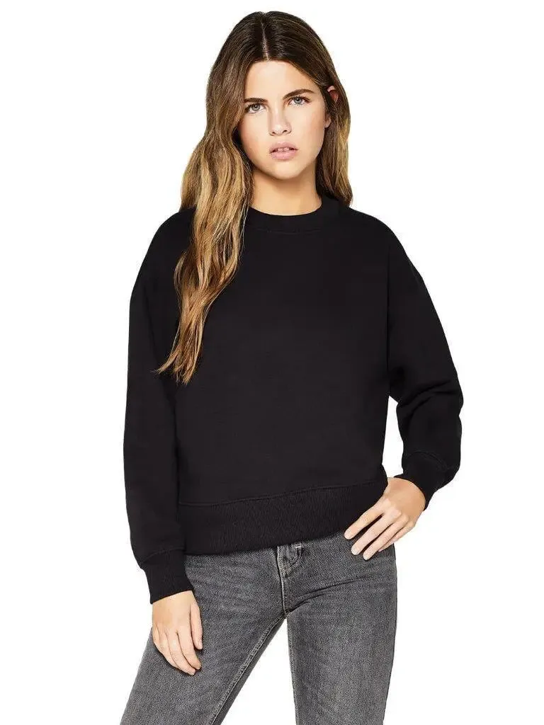 Organic dropped shoulder sweatshirt in green and black