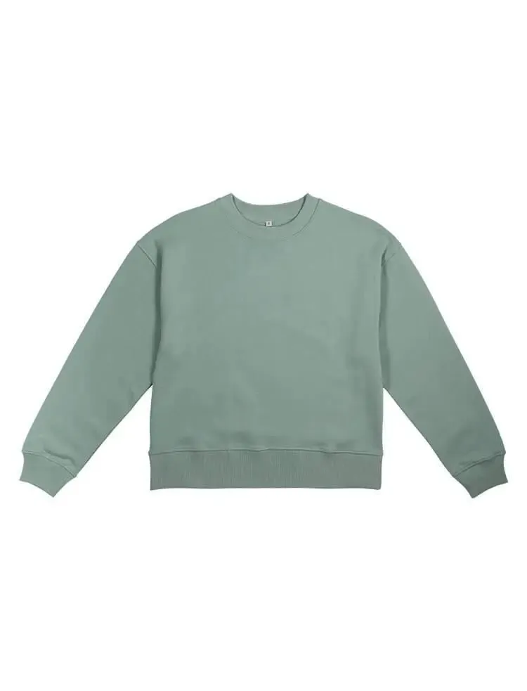 Organic dropped shoulder sweatshirt in green and black