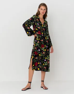 Phoenix Twill Midi Dress - Galindo Black