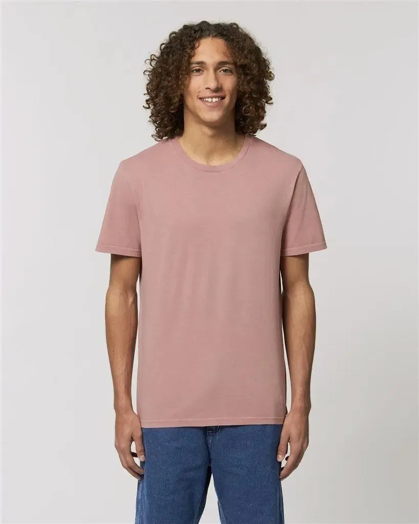 Pink organic unisex vintage dyed t-shirt