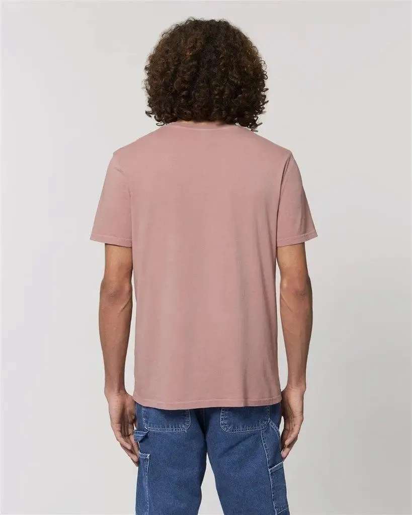 Pink organic unisex vintage dyed t-shirt