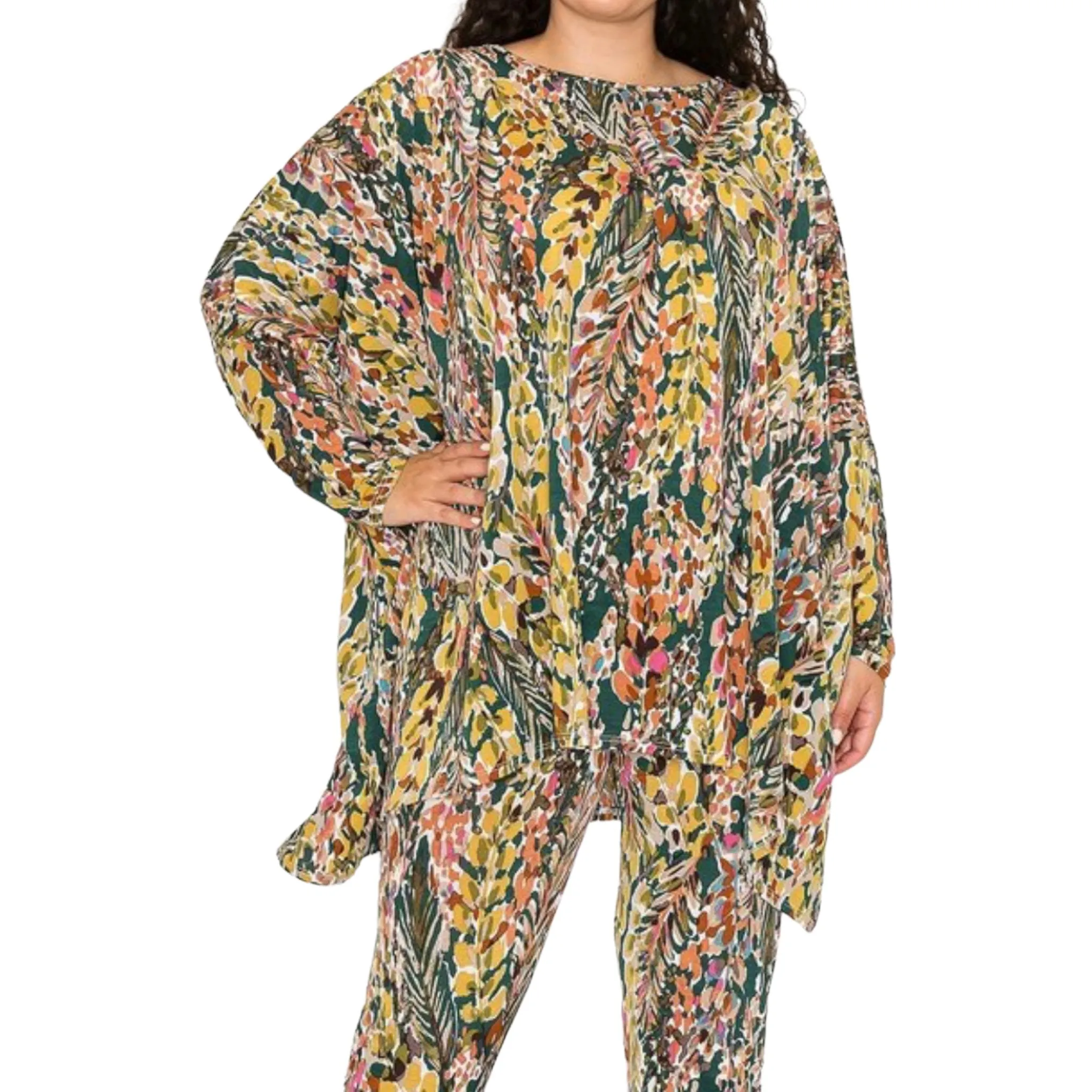 Plus Size Women’s Multicolored Leggings Set