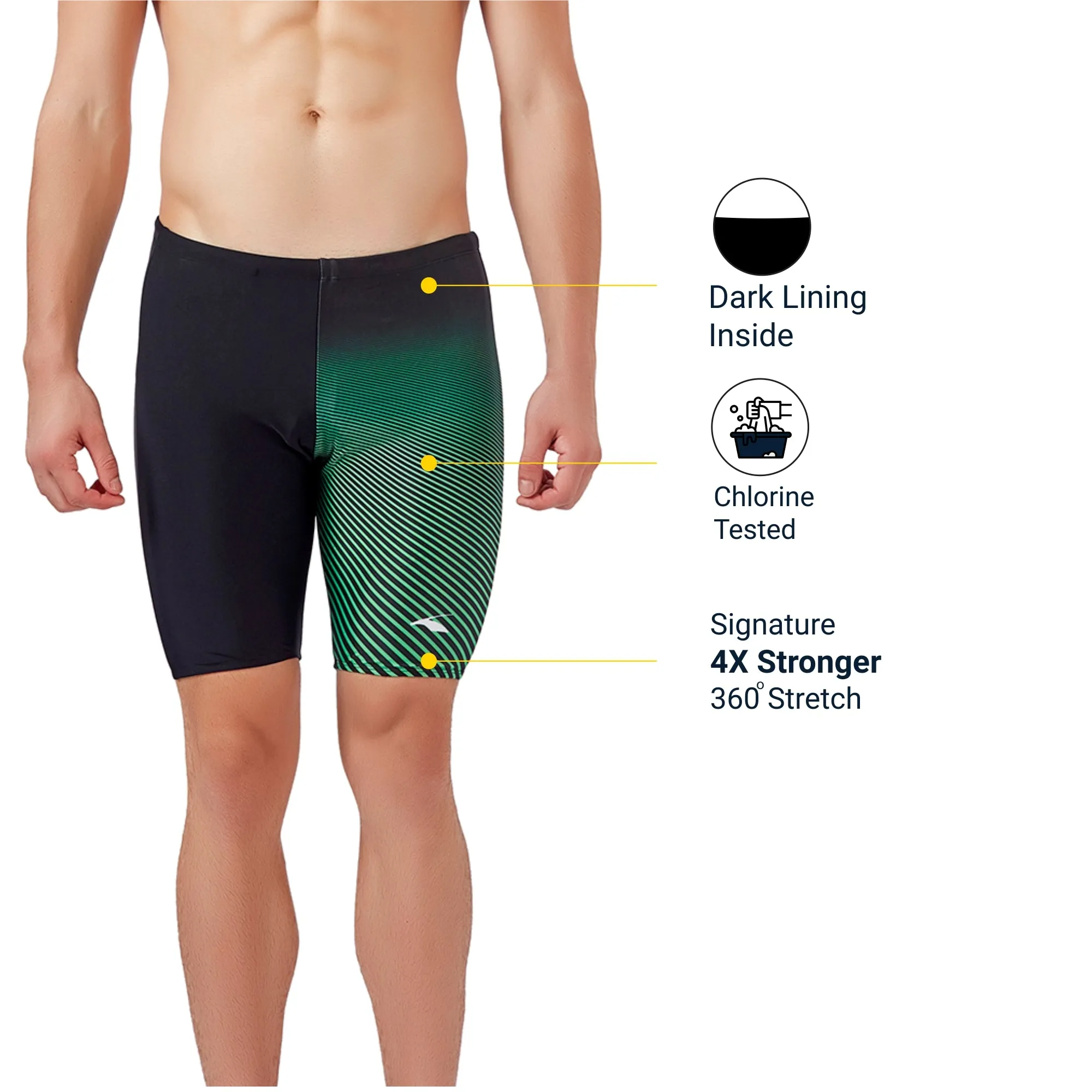 Power Lane Men's JAMMER  (Sun Protected and Chlorine Tested)