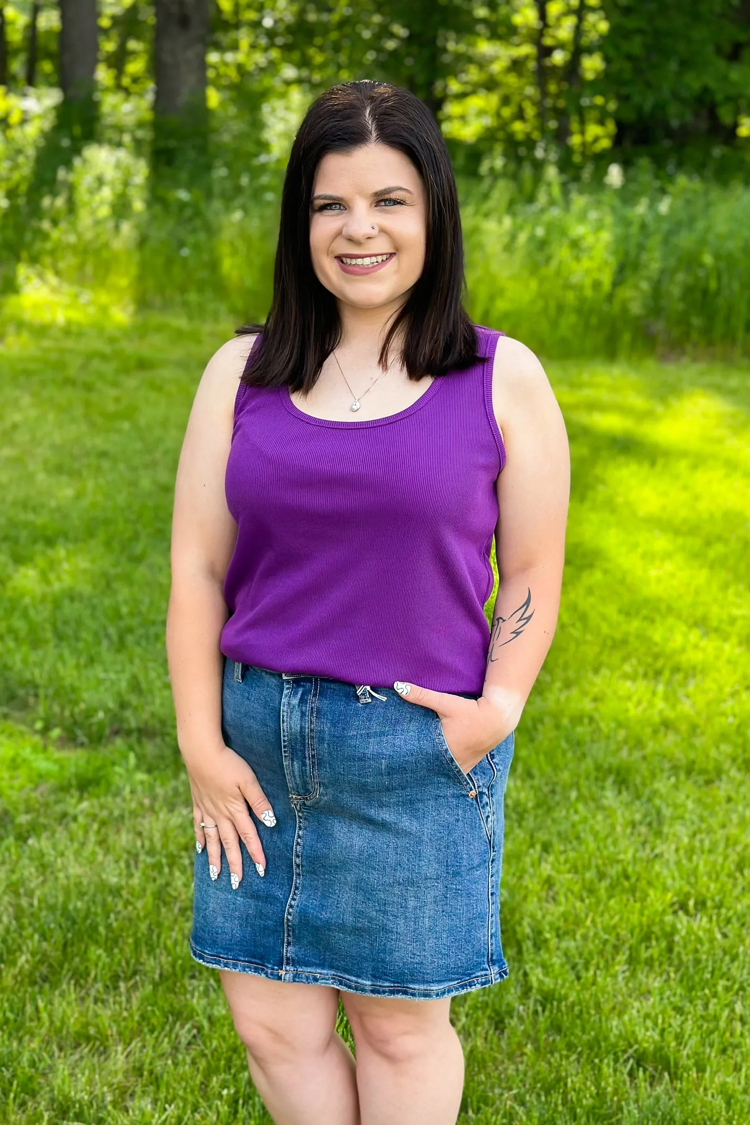 Purple Ribbed Tank