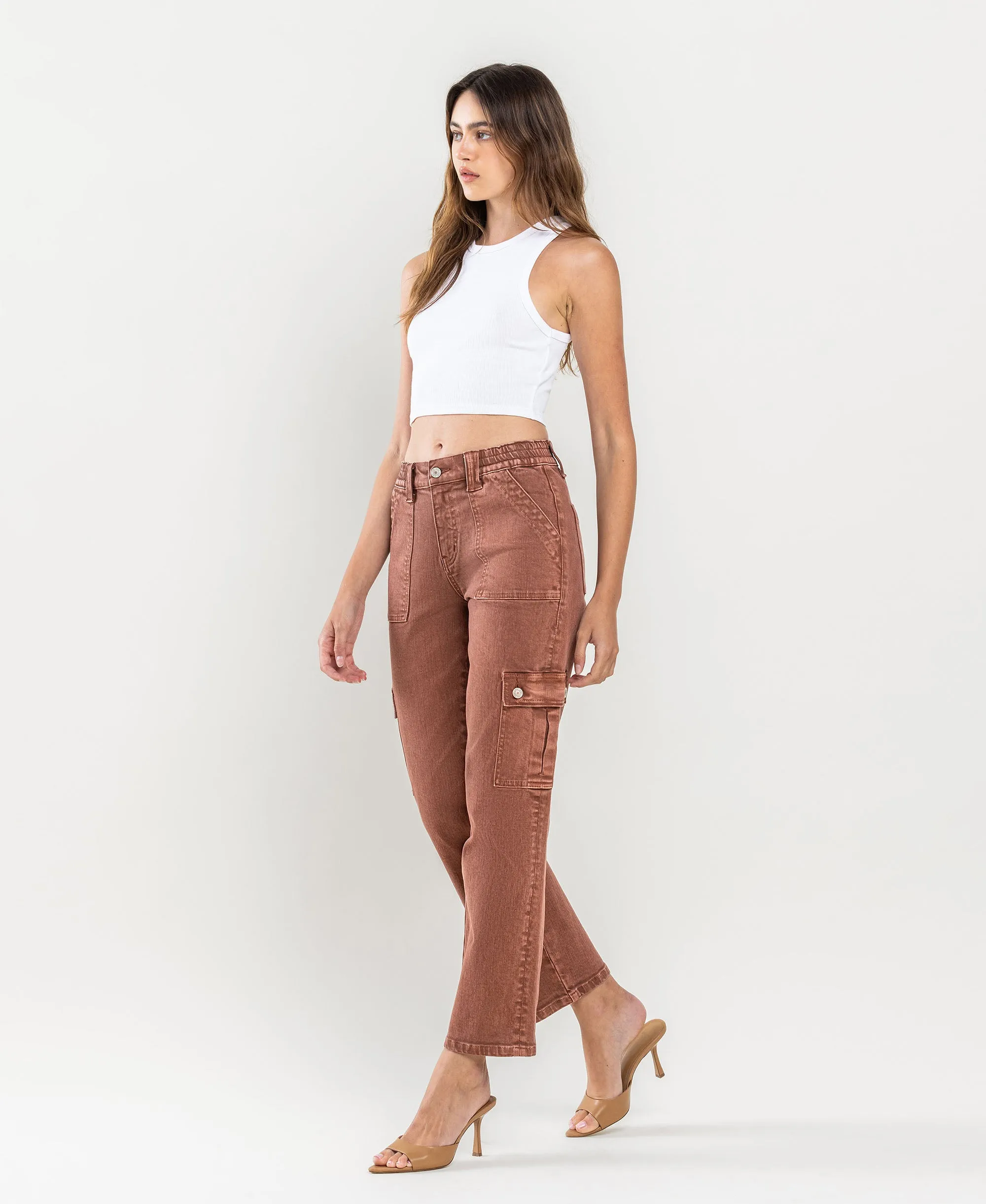 Red Brick - High Rise Ankle Straight Jeans