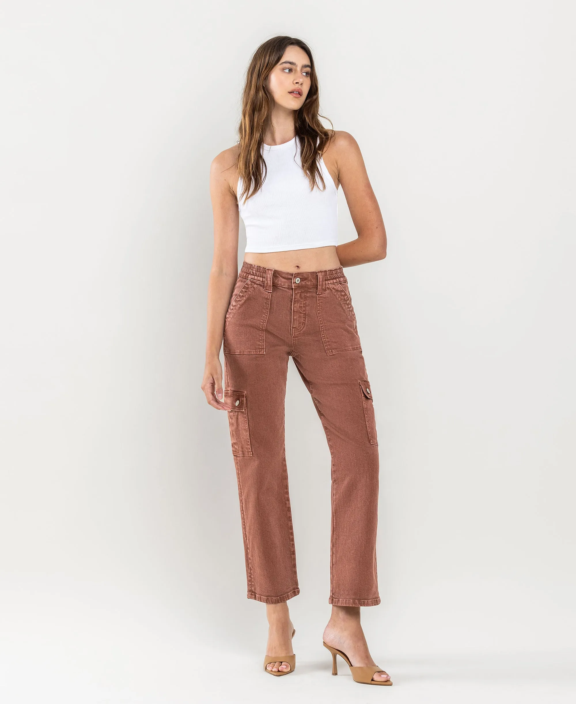 Red Brick - High Rise Ankle Straight Jeans