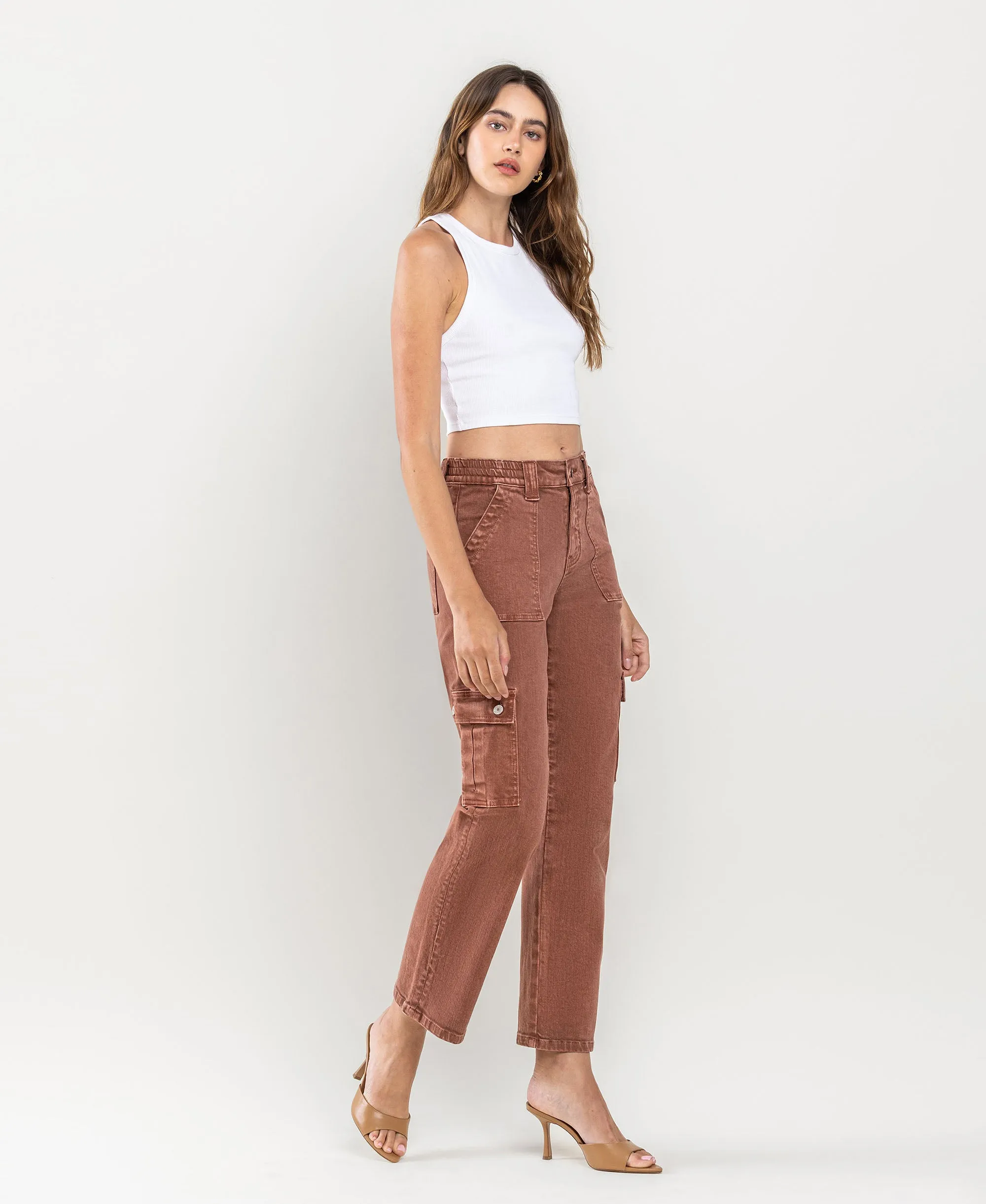 Red Brick - High Rise Ankle Straight Jeans