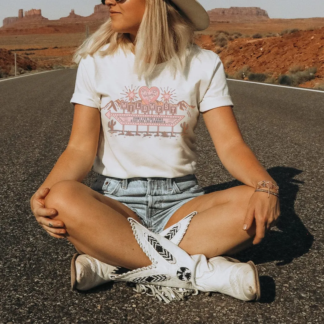 Retro Wild West Sign Graphic T-Shirt - WE198