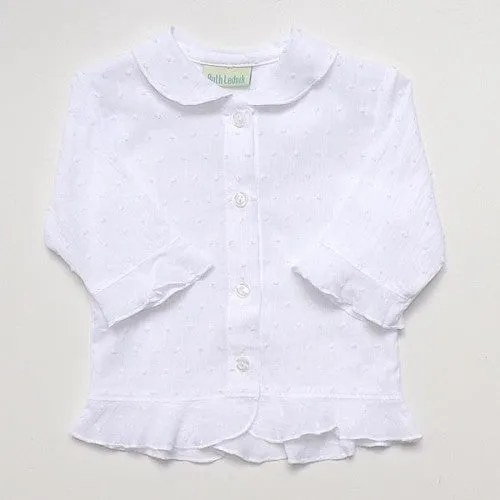 Ruth Lednik White Fleck Buttoned Blouse