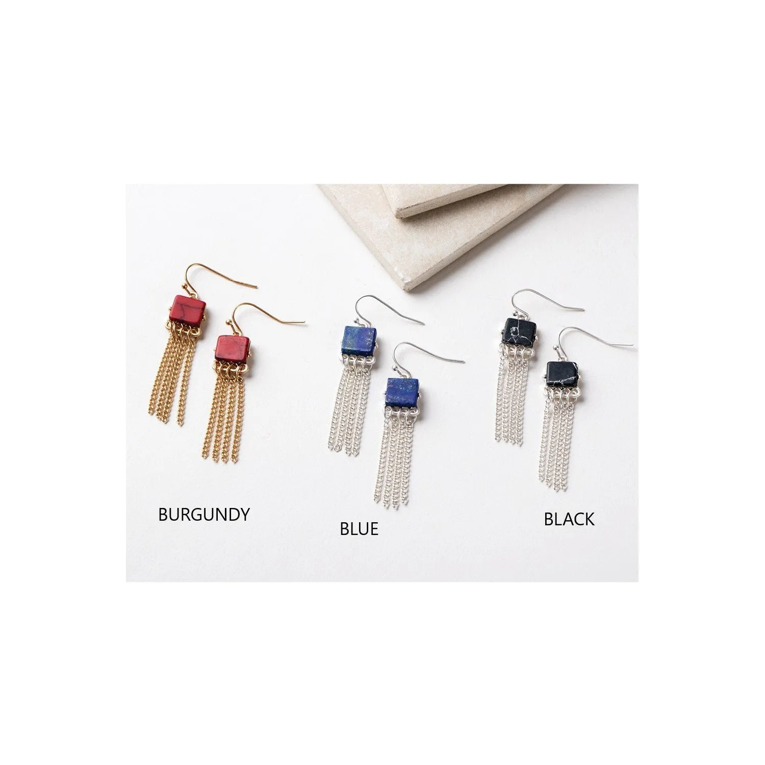 Simply Noelle Block and Chain Earrings