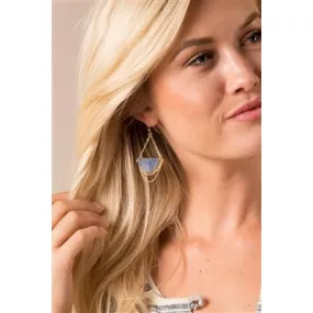 Simply Noelle Crescent Gem Earrings - Lt. Denim