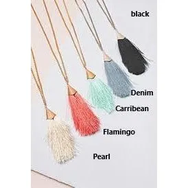 Simply Noelle Feather in Your Cap Necklace - Denim