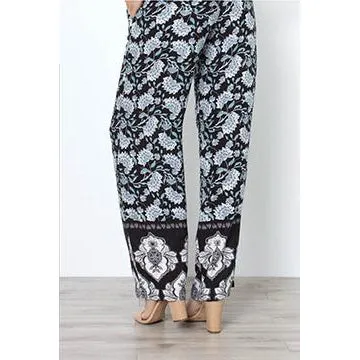 Simply Noelle Lotus Flower Palazzo Pant - White