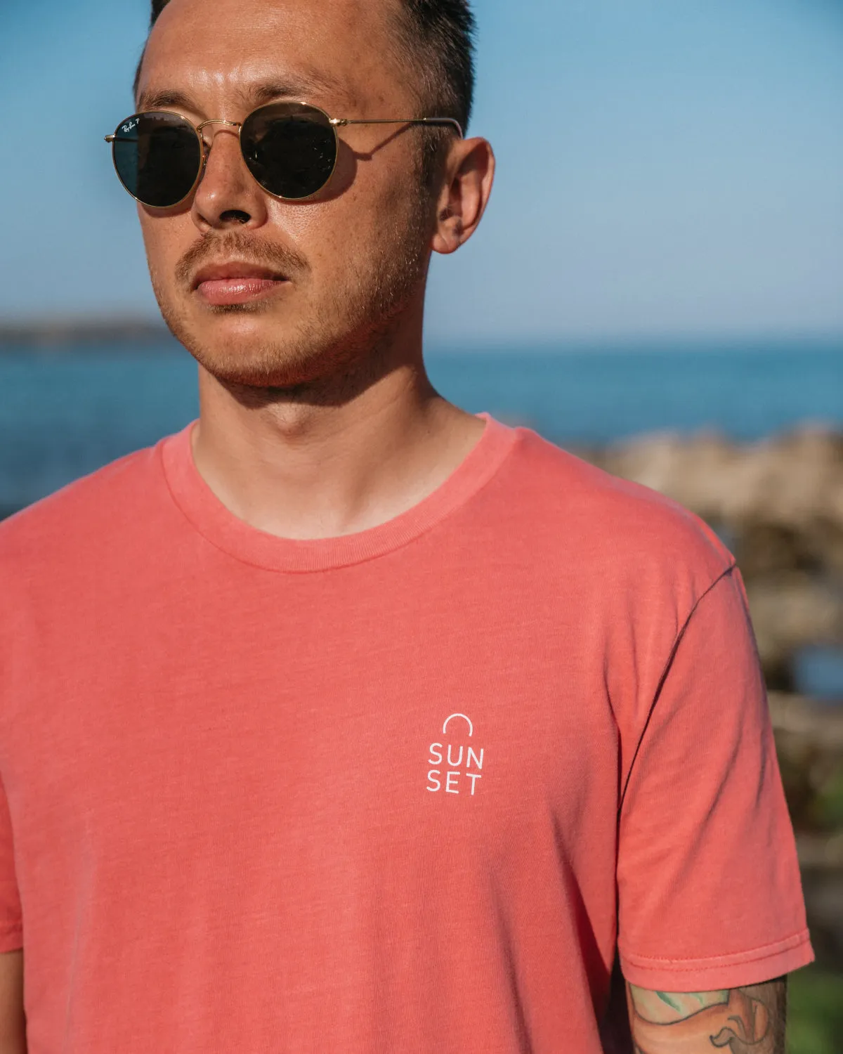 Sunset Surf Vintage Organic Tee - Red Clay