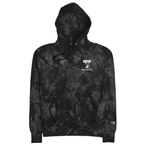 T Logo Black Champion tie-dye Hoodie