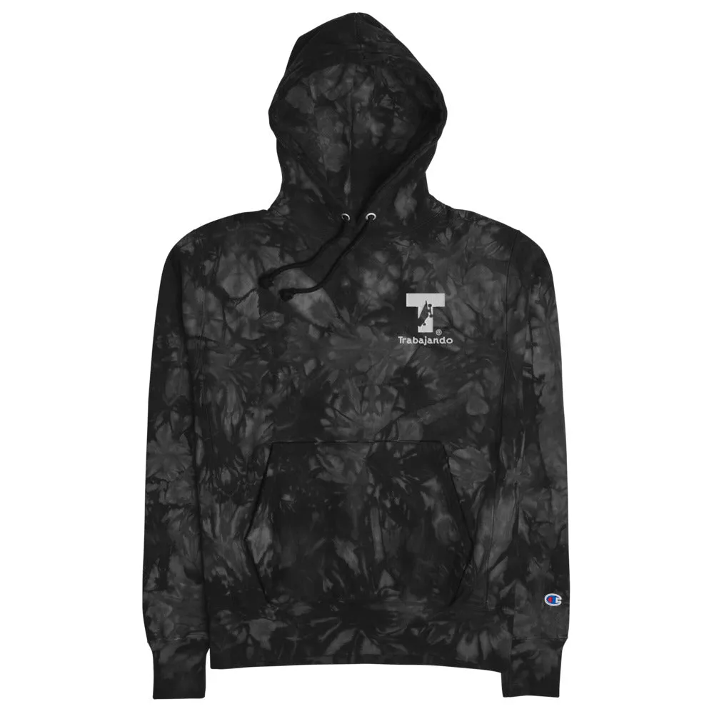 T Logo Black Champion tie-dye Hoodie