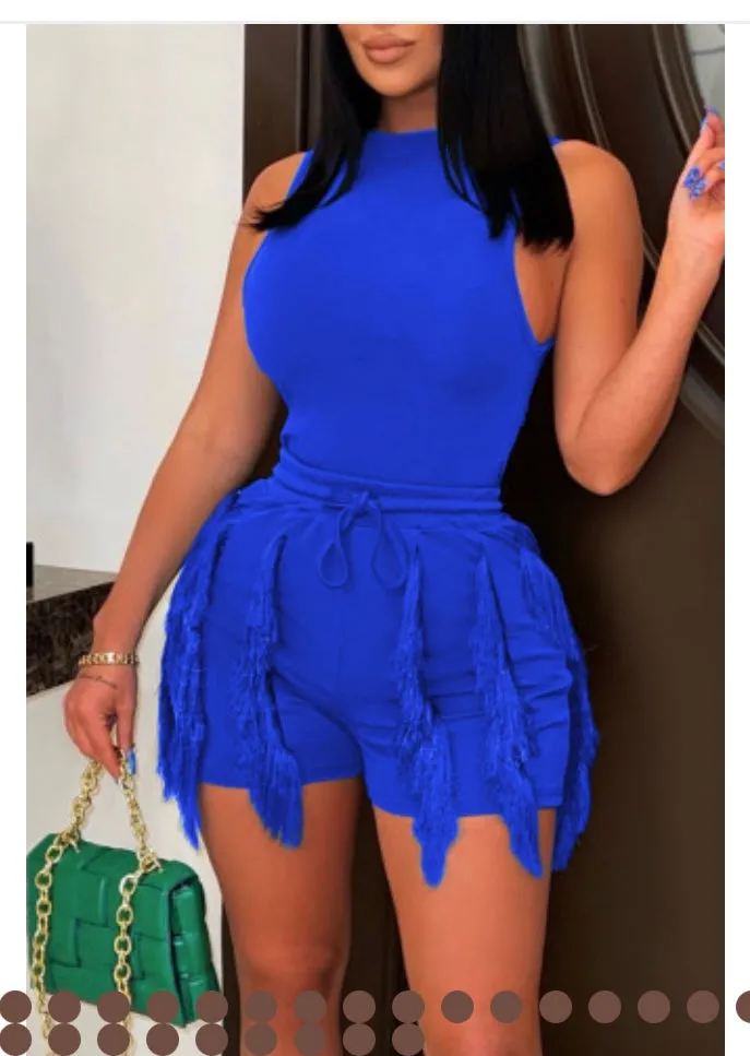 Tassel short set