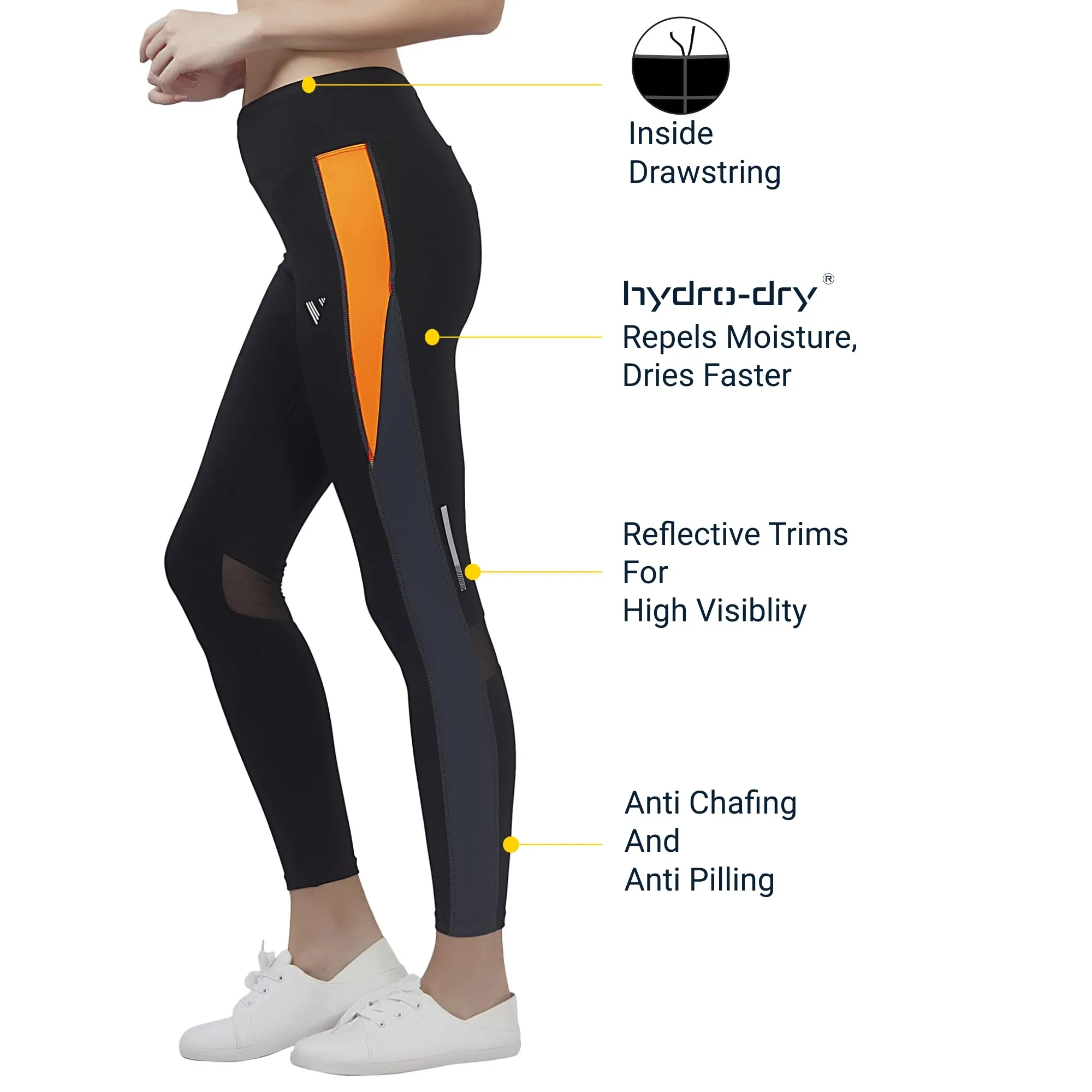 The Boost Women LEGGING (High Rise Waistband with hydro-dry Tech)