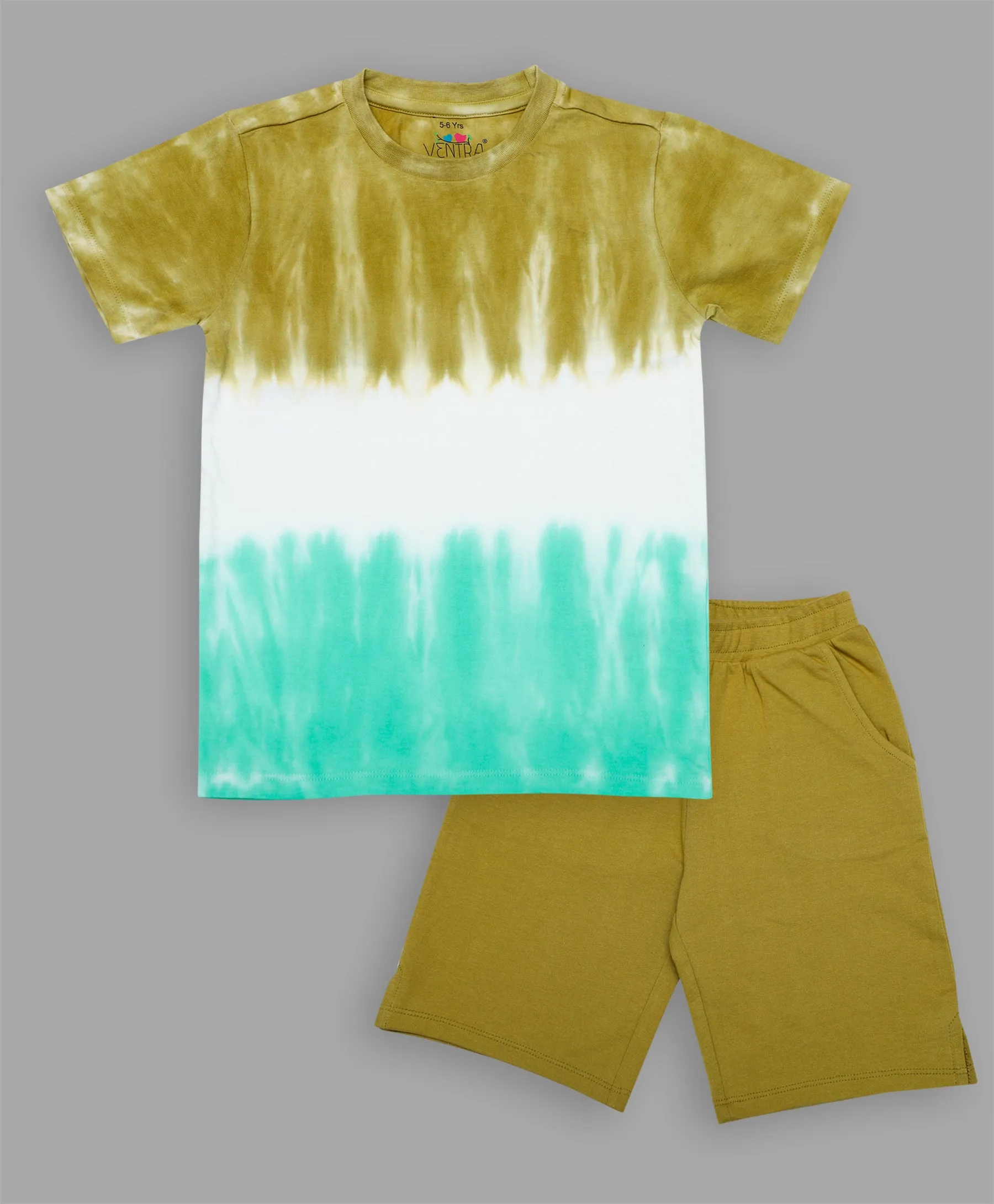 Ventra Khaki Tie Shorts Set