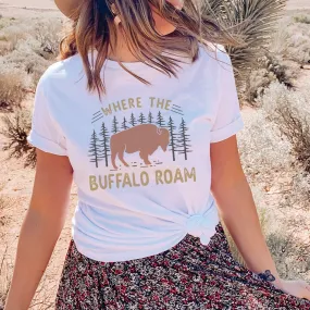 Where The Buffalo Roam Western Graphic T-Shirt - NA156