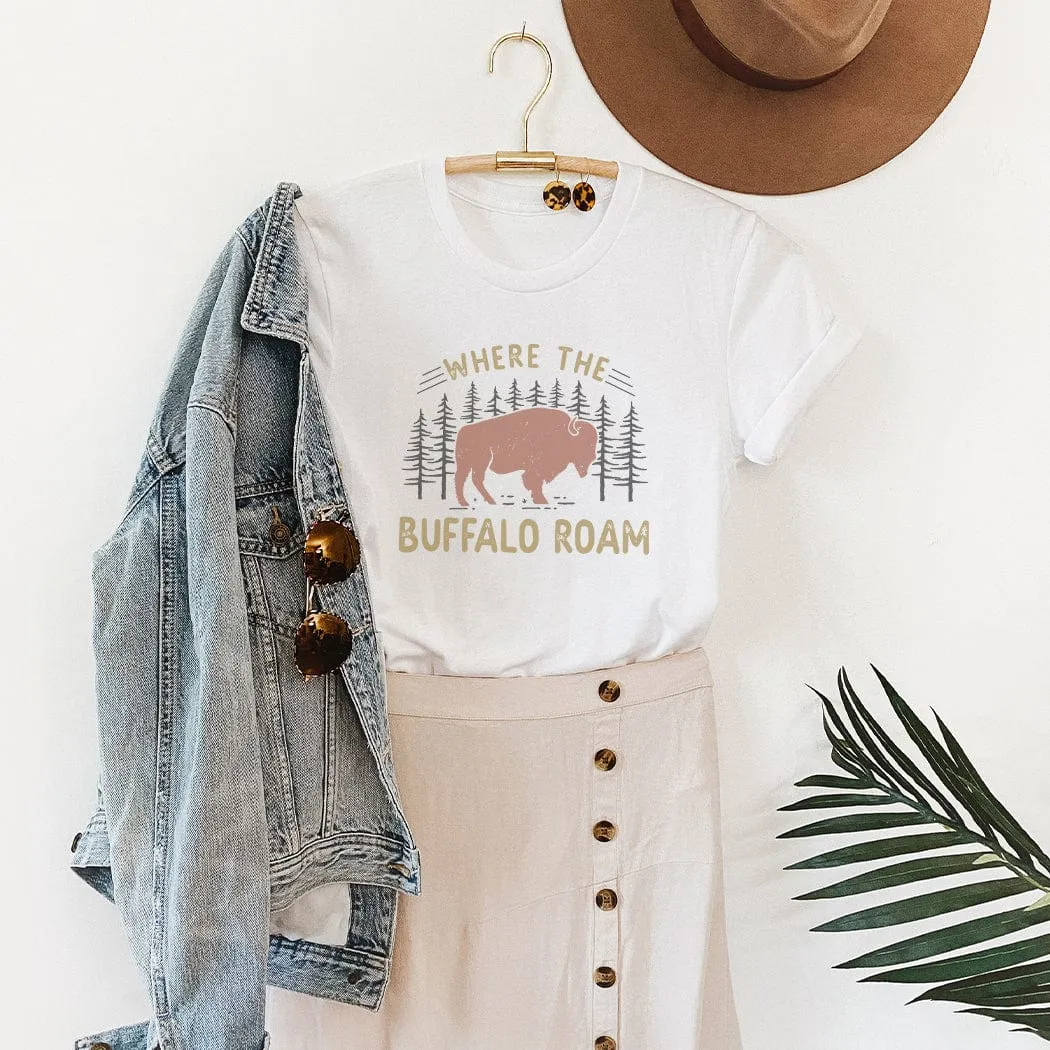 Where The Buffalo Roam Western Graphic T-Shirt - NA156