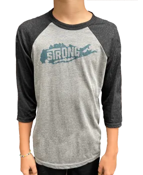 Youth Long Island Strong Charcoal Baseball Tee